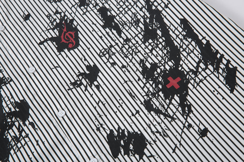 Omirad Ink-Splash Layered Stripe Shirt