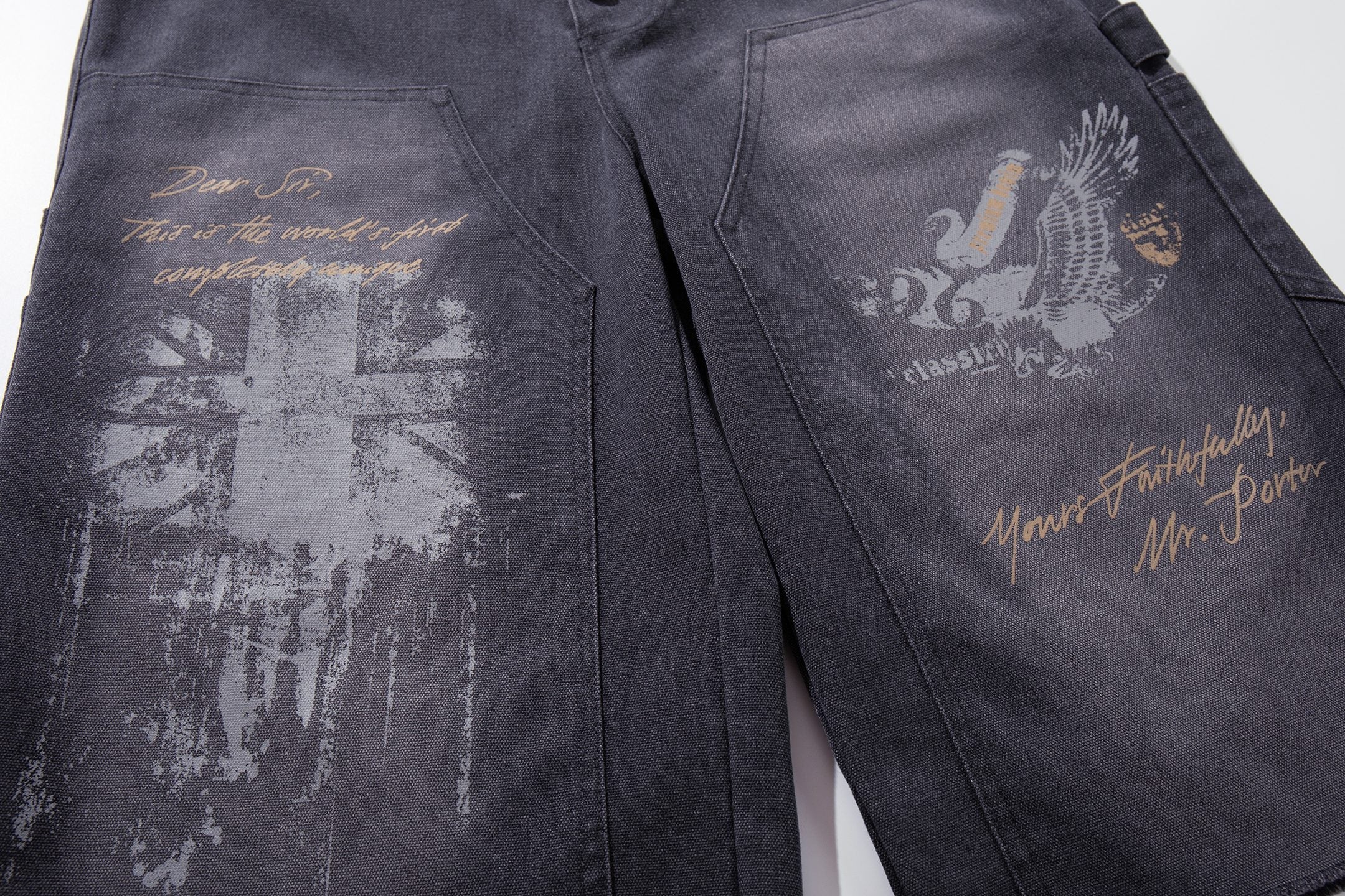 Omirad Vintage Graphic Denim Shorts