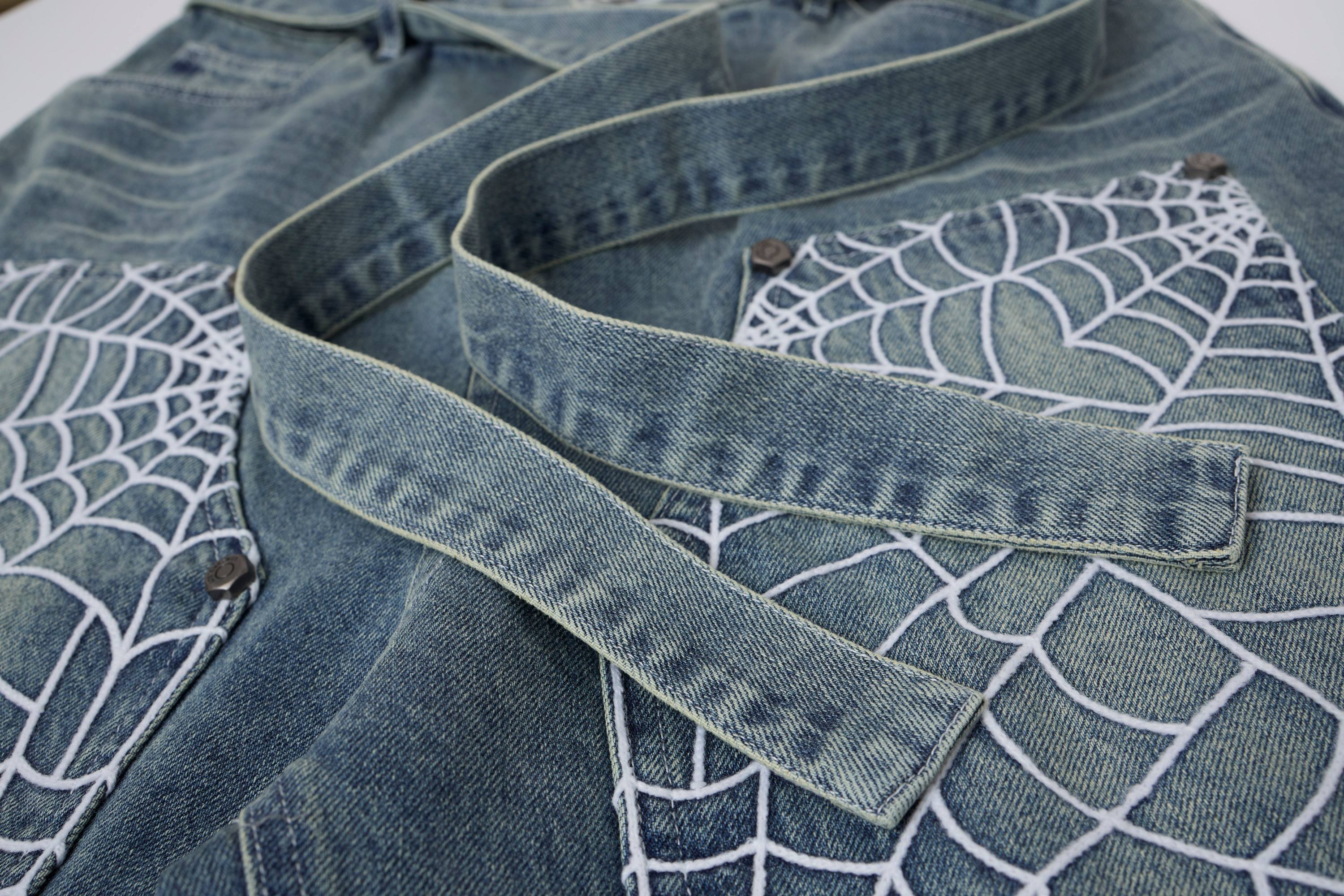 Omirad Web Panel Strap Denim Shorts