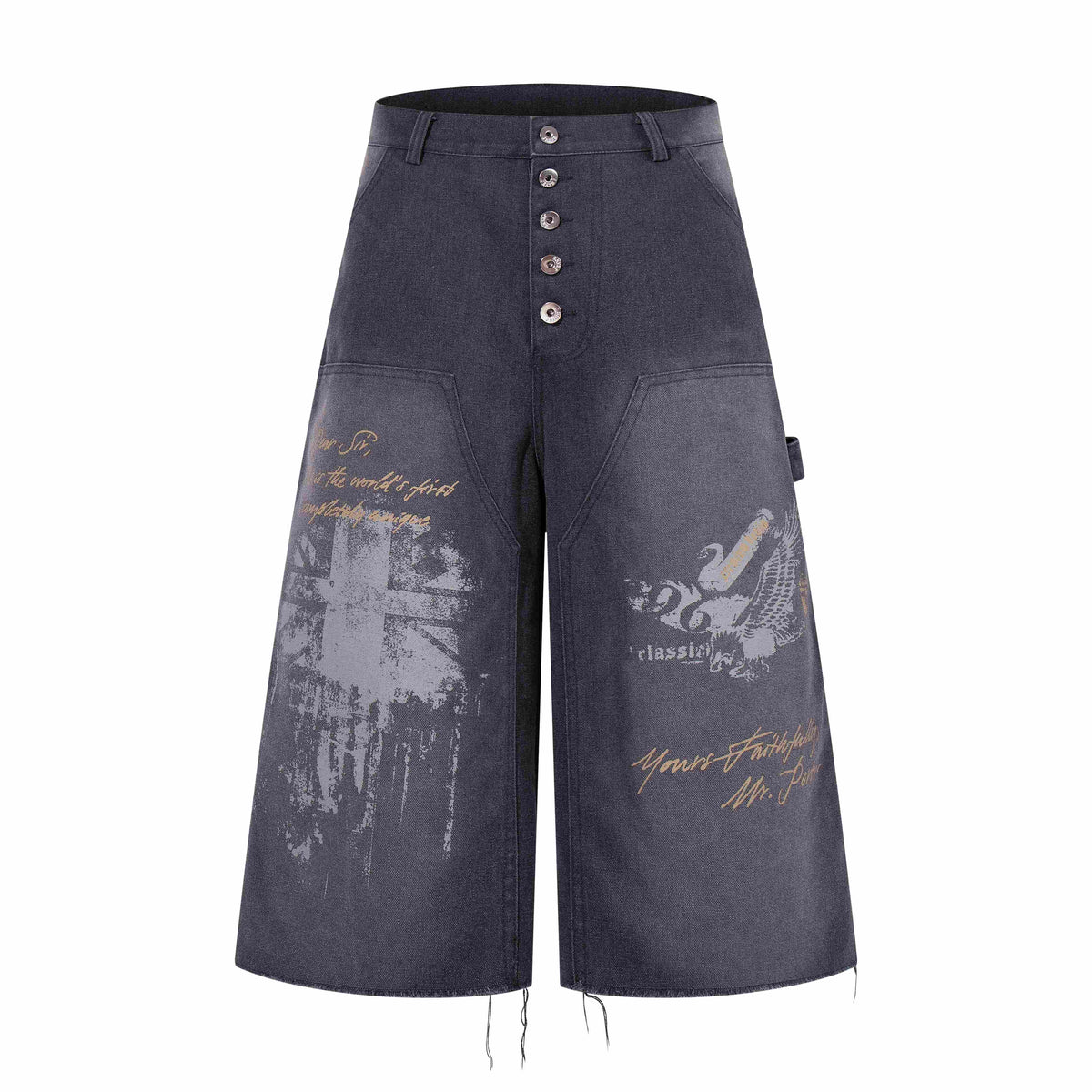 Omirad Vintage Graphic Denim Shorts