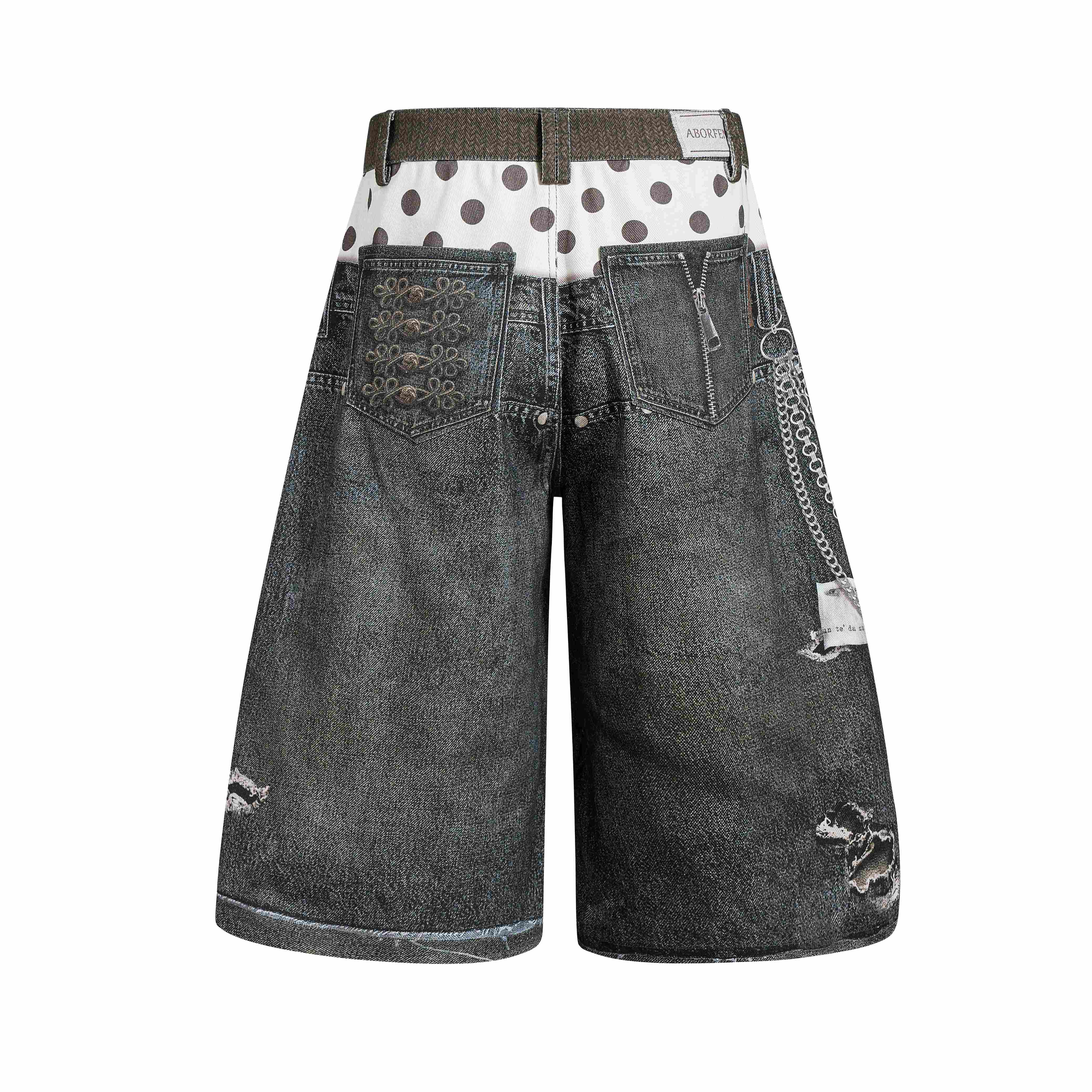 Omirad Layered Punk Denim Jorts