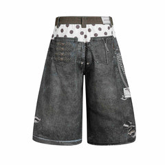 Omirad Layered Punk Denim Jorts