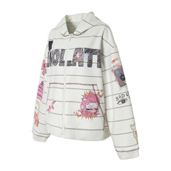 Omirad All-Over Graphic Zip Hoodie