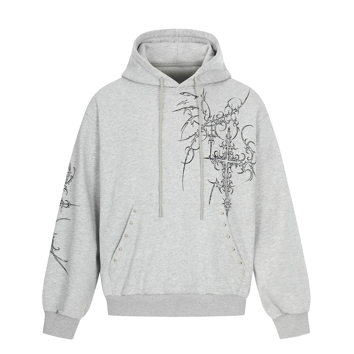 Omirad Gothic Cross Graphic Hoodie